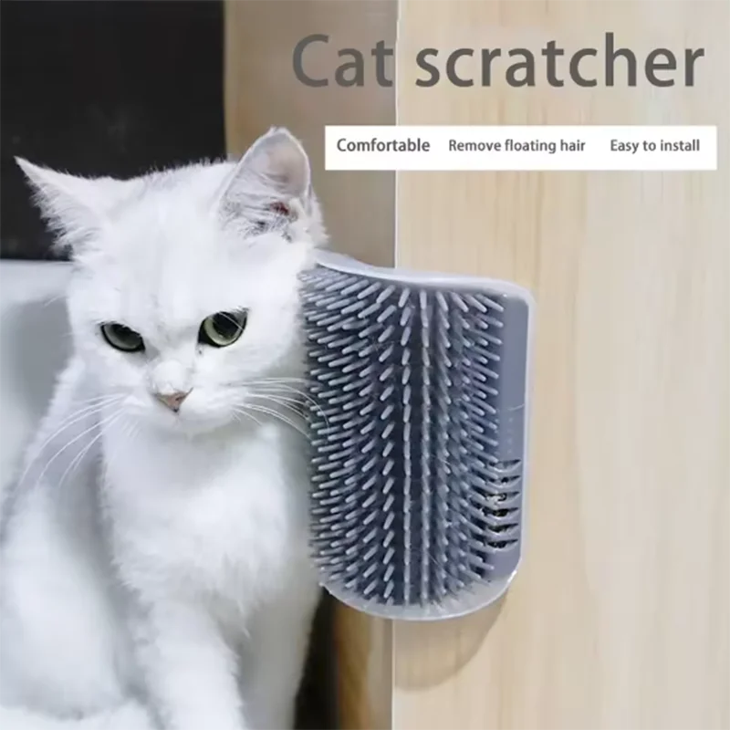Cat Corner Scratcher and Massage Brush – Grooming Comb for Cats – Pet Supplies