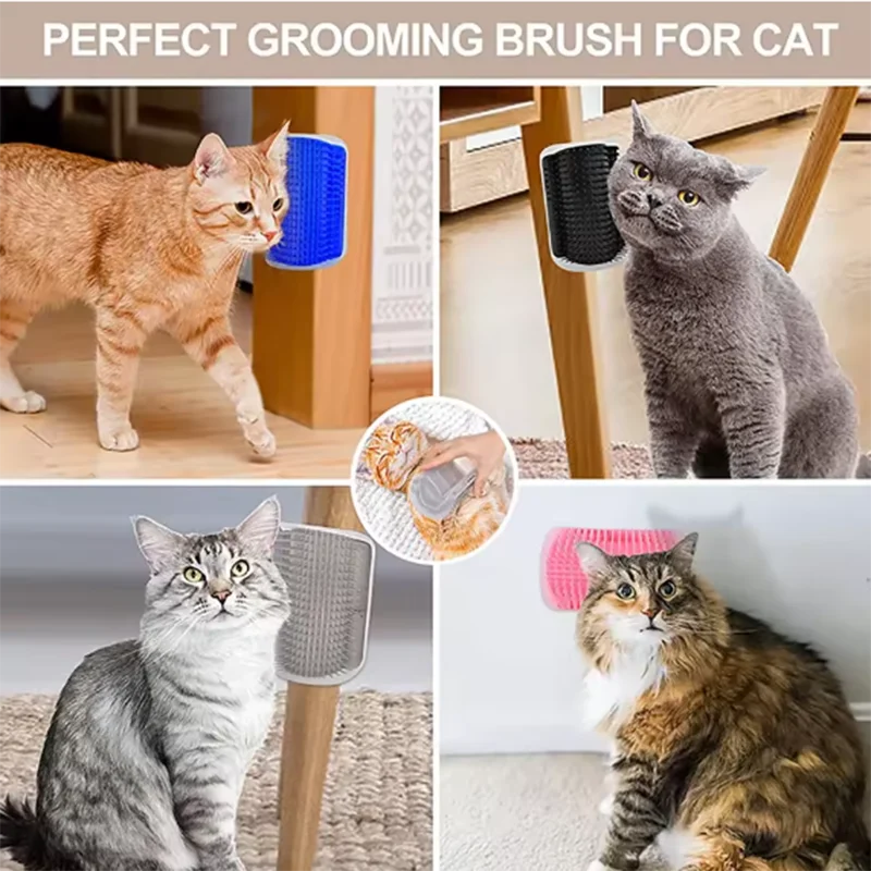 Cat Corner Scratcher and Massage Brush – Grooming Comb for Cats – Pet Supplies