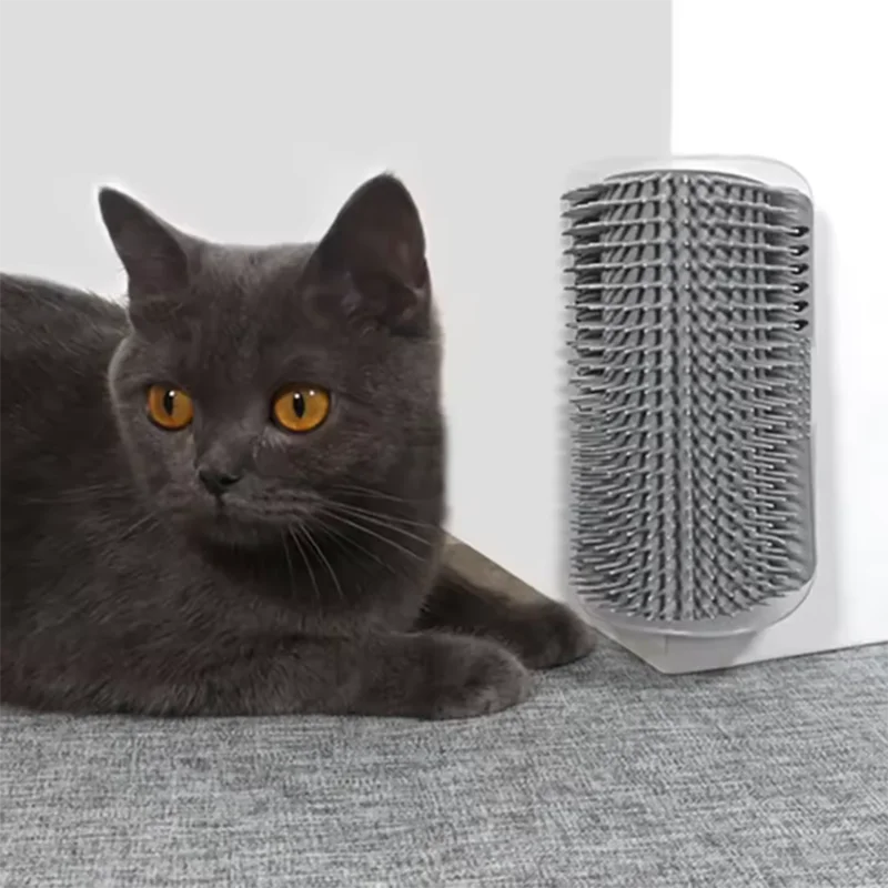 Cat Corner Scratcher and Massage Brush – Grooming Comb for Cats – Pet Supplies
